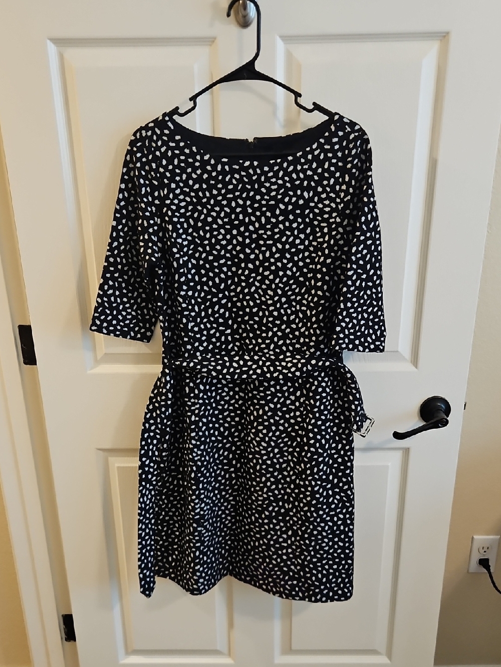 Ann Taylor Black & White Spotted Sweater Dress